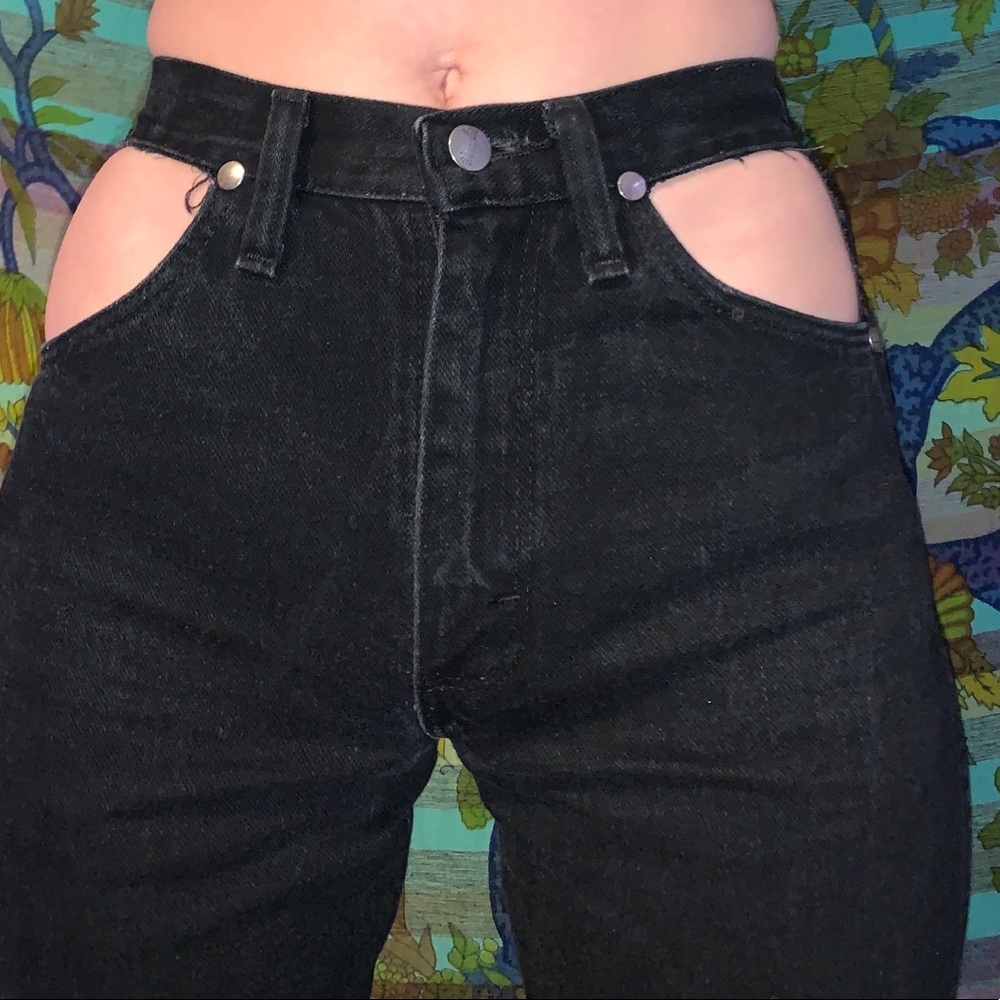 Wrangler Cut-Out Black Jeans